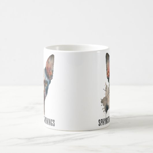 Waterverf Sphynx Kattenportret Mok (Center)