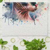 Waterverf Sphynx Kattenportret Theedoek (Gevouwen)