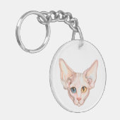 Waterverf Sphynx Sleutelhanger (Voorkant Links)