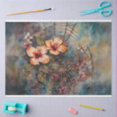 Waterverf Spiderweb Hibiscus Decoupage Papier (Craft)