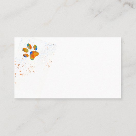 waterverf splaatstvormig ontwerp voor hondenpootje visitekaartje (Achterkant)