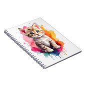 Waterverf Splash Art Kitty Kat Splatter Paint Notitieboek (Rechterzijde)