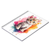 Waterverf Splash Art Kitty Kat Splatter Paint Notitieboek (Linkerzijde)