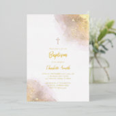 waterverf splash Baptisme Folie Uitnodiging (Staand Voorkant)