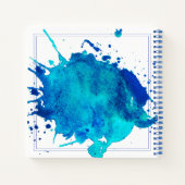 Waterverf Splash | Blauwe schelpen Notitieboek (Achterkant)