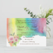 Waterverf Splash, Bloem, Hearts Wedding Uitnodigin Kaart (Staand voorkant)