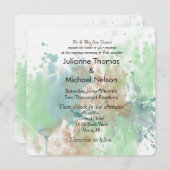 Waterverf Splash Bruiloft Kaart (Voorkant / Achterkant)