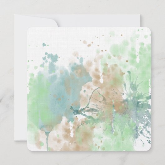 Waterverf Splash Bruiloft Kaart (Achterkant)