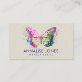Waterverf Splash Butterfly op Canvas Visitekaartje (Voorkant)