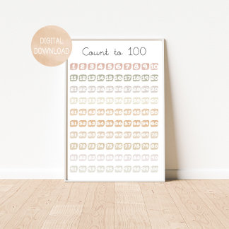 Waterverf Splash Count tot 100 Poster