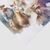 Waterverf Splash Cowboy  paarden Tissuepapier (Detail)