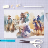Waterverf Splash Cowboy  paarden Tissuepapier (Craft)