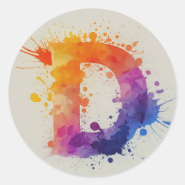 Waterverf Splash D Ronde Sticker