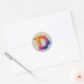 Waterverf Splash D Ronde Sticker (Envelop)
