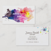 Waterverf Splash Design Artist Visitekaartje (Voorkant / Achterkant)