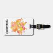 Waterverf Splash Dog Paw Print Bagagelabel (Voorkant horizontaal)