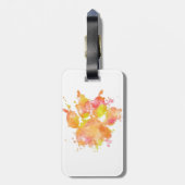 Waterverf Splash Dog Paw Print Bagagelabel (Achterkant verticaal)