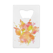Waterverf Splash Dog Paw Print Creditkaart Flessenopener (Achterkant)