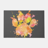 Waterverf Splash Dog Paw Print Deurmat (Voorkant)