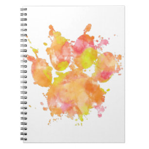 Waterverf Splash Dog Paw Print Notitieboek
