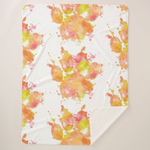 Waterverf Splash Dog Paw Print Sherpa Deken
