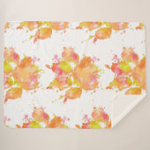 Waterverf Splash Dog Paw Print Sherpa Deken (Voorkant (horizontaal))