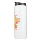 Waterverf Splash Dog Paw Print Thermosbeker (Geroteerd rechts)