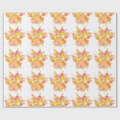 Waterverf Splash Dog Paw Print Wrapping Paper Cadeaupapier (Vlak)