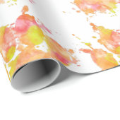 Waterverf Splash Dog Paw Print Wrapping Paper Cadeaupapier (Rol Hoek)