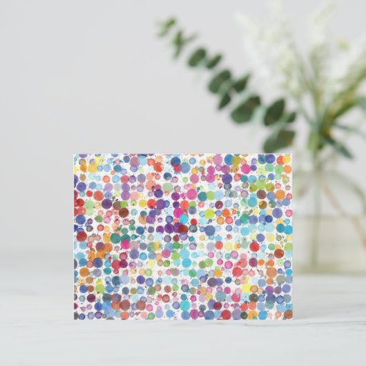 Waterverf Splash Dot Patroon Briefkaart (Staand voorkant)