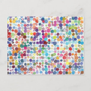 Waterverf Splash Dot Patroon Briefkaart