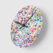 Waterverf Splash Dot Patroon Ronde Klok (Hoek)
