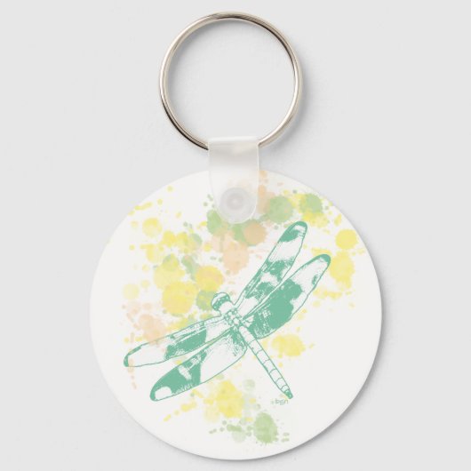 Waterverf Splash Dragonfly Sleutelhanger (Voorkant)