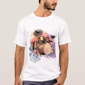 Waterverf splash drums t-shirt