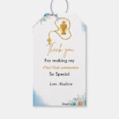 Waterverf splash Eerste heilige communie dank u Cadeaulabel (Voorkant)