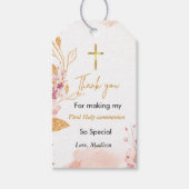 Waterverf splash Eerste heilige communie dank u Cadeaulabel (Voorkant)