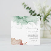 Waterverf Splash Elegante tweekleurige bruiloft Kaart (Staand voorkant)