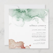 Waterverf Splash Elegante tweekleurige bruiloft Kaart (Voorkant)