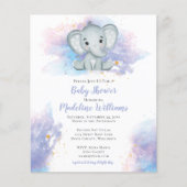Waterverf Splash Elephant Baby shower Invitation (Voorkant)