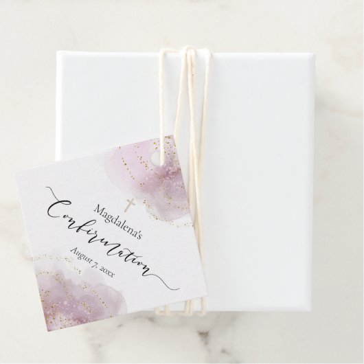 waterverf splash faux gouden glitter Bevestiging Bedankjes Labels (In situ)