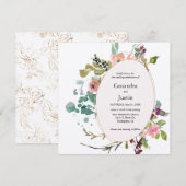 Waterverf Splash Floral Kaart (Voorkant / Achterkant)