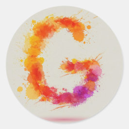 Waterverf Splash G Ronde Sticker