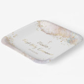 waterverf splash glitter Eerste Communie Papieren Bordje (Gebogen)