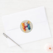 Waterverf Splash H Ronde Sticker (Envelop)