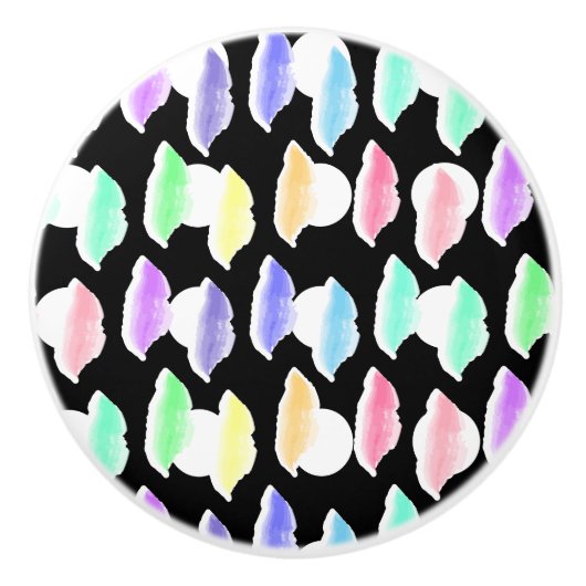 Waterverf Splash. Keramische Knop (Voorkant)