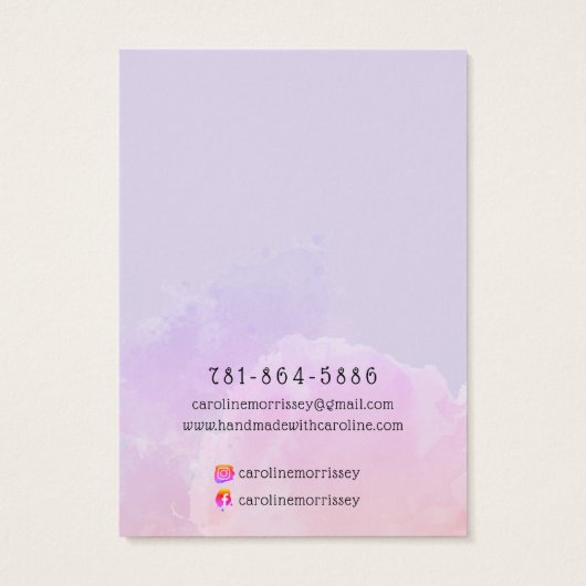 Waterverf Splash Ketting Display Kaart (Achterkant)