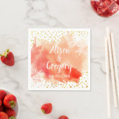 Waterverf splash koraalrif gold confetti servet (Insitu)