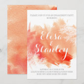 Waterverf splash koraalrif verlovingsfeest kaart (Voorkant / Achterkant)