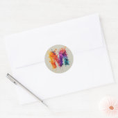 Waterverf Splash M Ronde Sticker (Envelop)