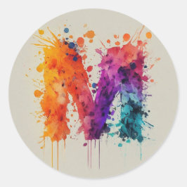 Waterverf Splash M Ronde Sticker